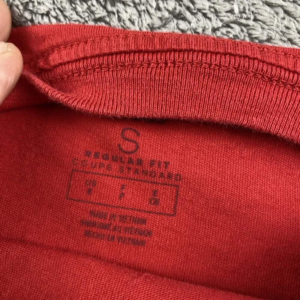 Adidas Long‎ Sleeve T-Shirt Youth Boys Small Red Gray Striped Logo Regular Fit - Picture 7 of 12